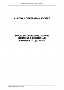 Modello Organizzativo e Codice Etico Modello Organizzativo